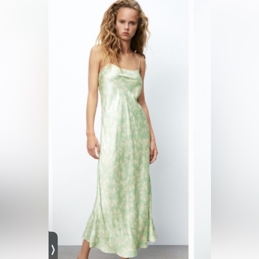 Zara Floral Print Satin dress